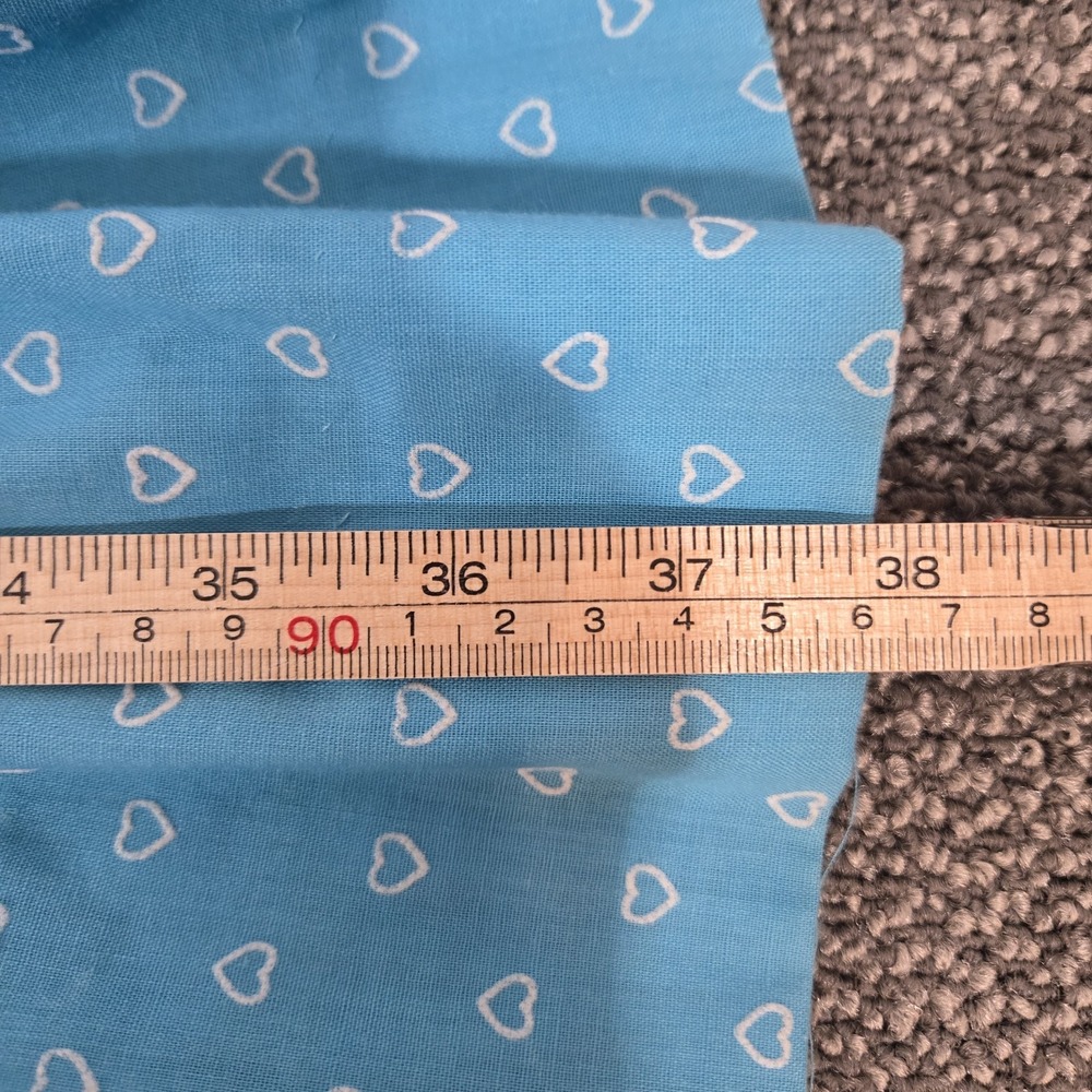 Women's Small Blue Heart Print Maxi Skirt Cottagecore Ruffle Hem 27" Waist - Picture 3 of 5